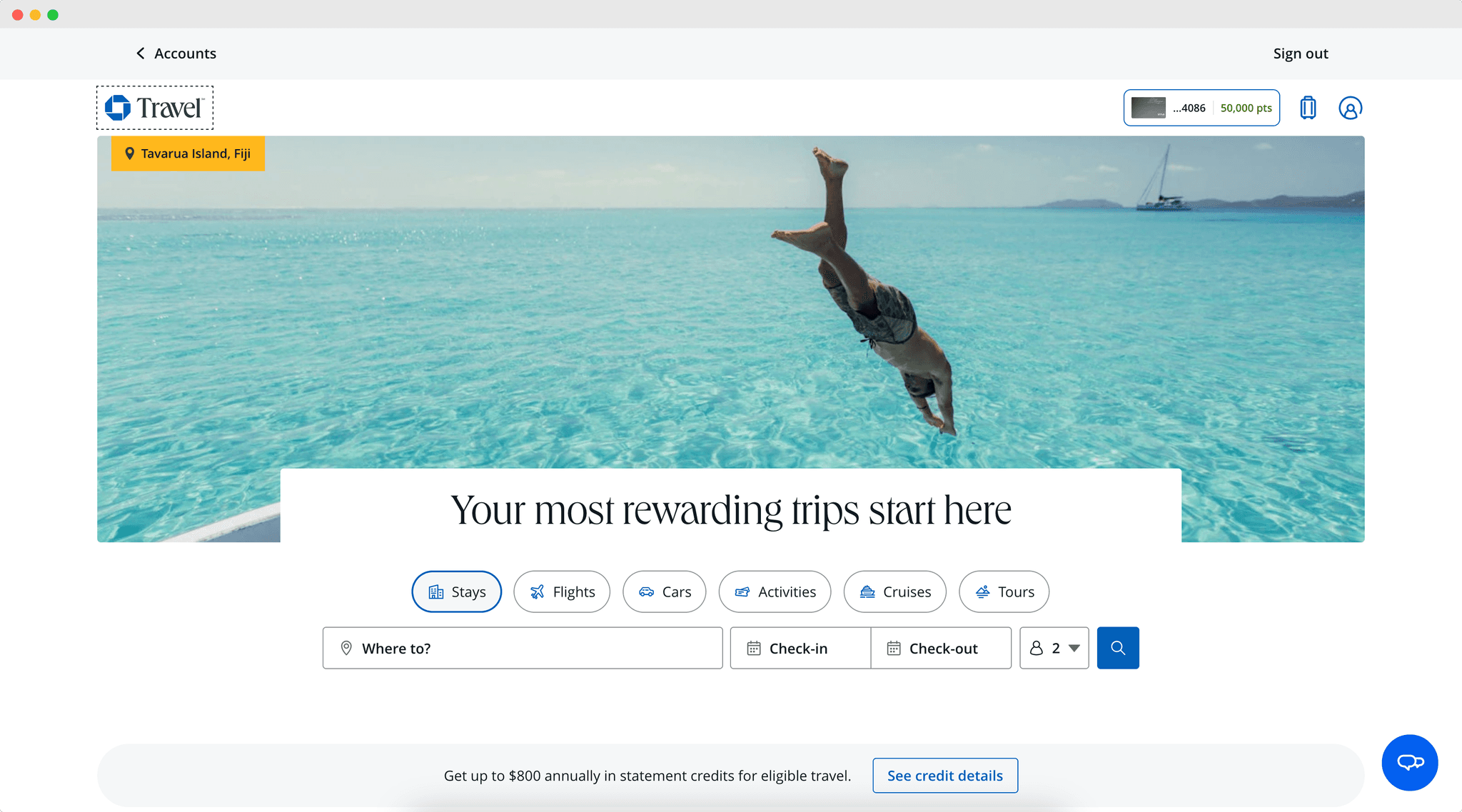 Chase travel site